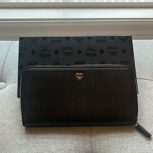MCM Long Black Zip Wallet
